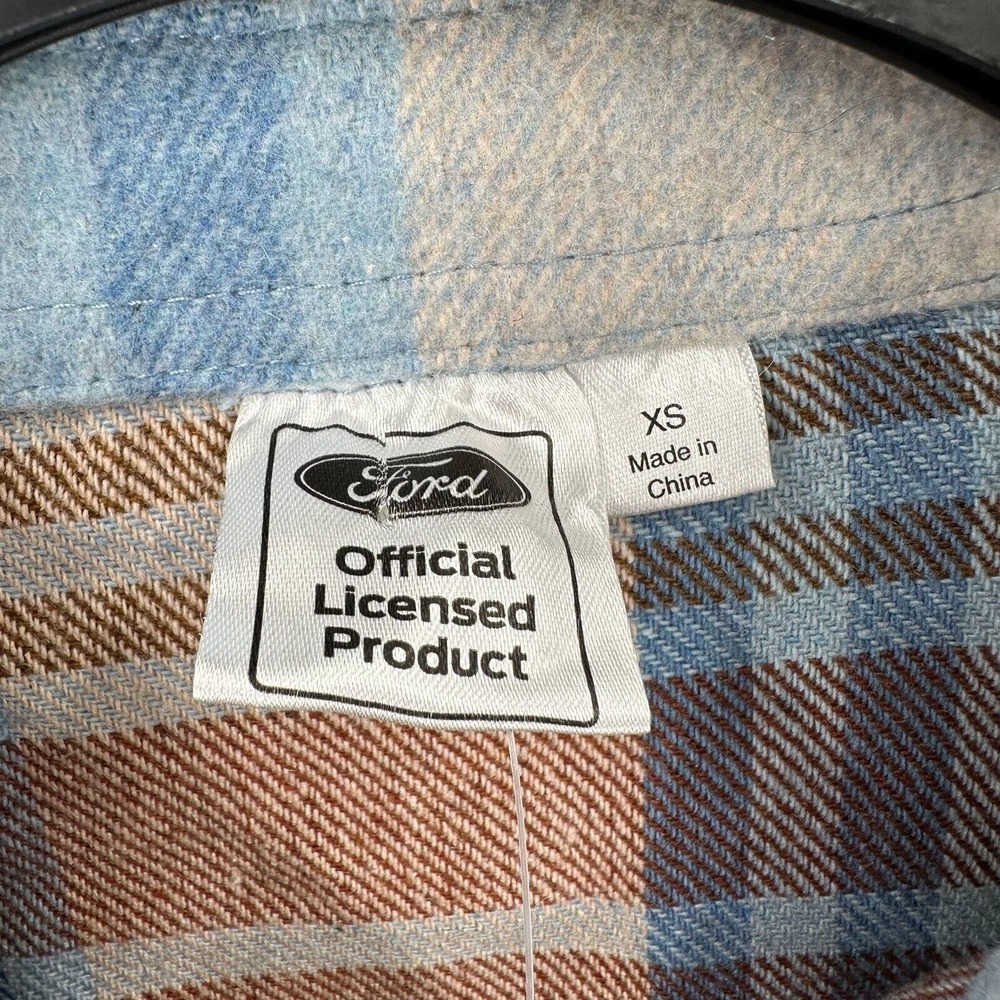 NWT Ford Bronco Graphic Shacket Flannel Shirt Womens XS Long Sleeve Plaid‎ - Picture 10 of 14